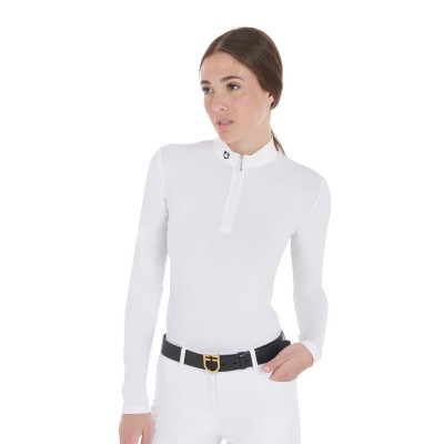 Polo donna da concorso slim fit manica lunga