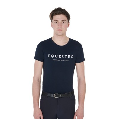 T-shirt uomo slim fit con scritta Equestro