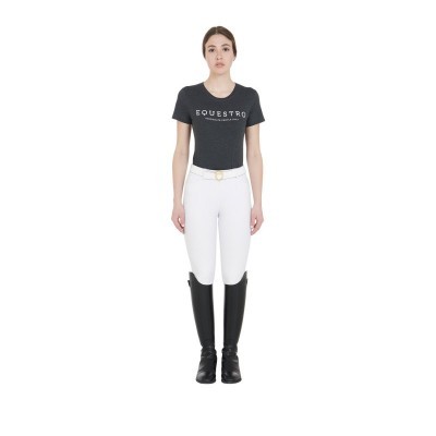 T-shirt donna slim fit con scritta Equestro