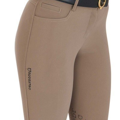 Pantaloni donna slim fit grip con logo Equestro