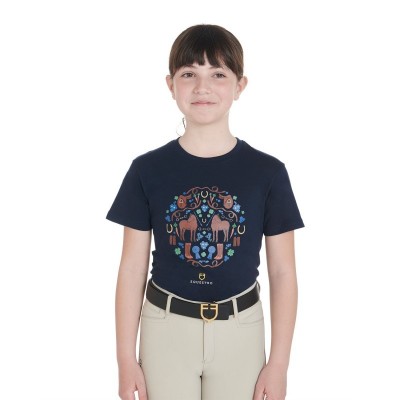 T-shirt bambina slim fit con stampa a tema scuderia