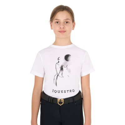 T-shirt bambina slim fit con stampa raggio di luna