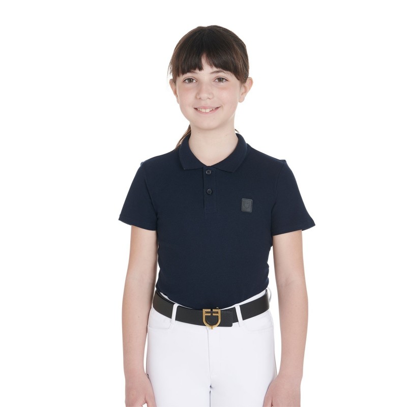 Polo bambini slim fit da allenamento tre bottoni