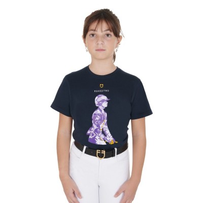 T-shirt bambini slim fit con stampa cavaliere
