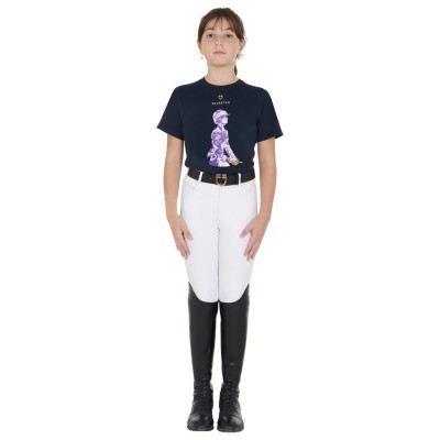 T-shirt bambini slim fit con stampa cavaliere