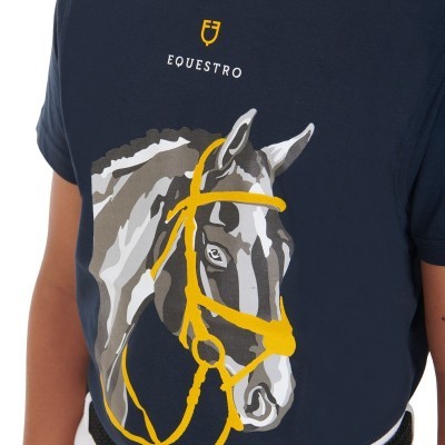 T-shirt bambini slim fit testa cavallo
