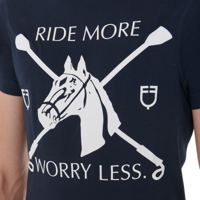 T-shirt uomo slim fit con stampa equestre