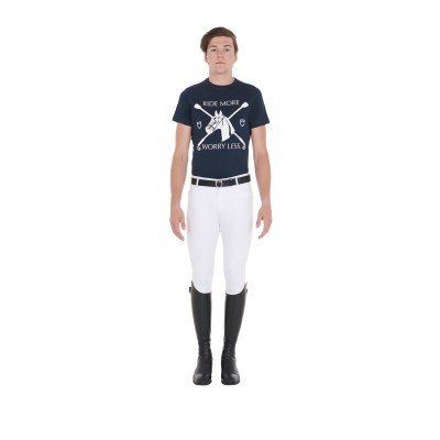 T-shirt uomo slim fit con stampa equestre