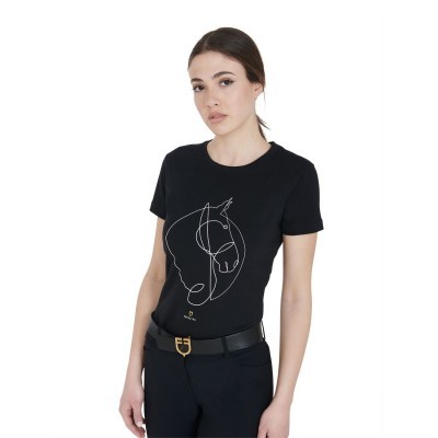 T-shirt donna slim fit sketch cavallo