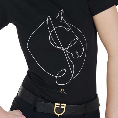 T-shirt donna slim fit sketch cavallo