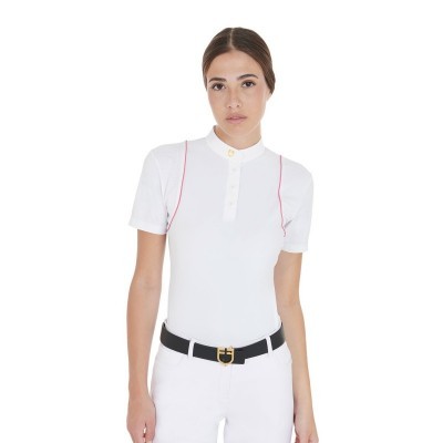 Polo donna slim fit da concorso con bottoni