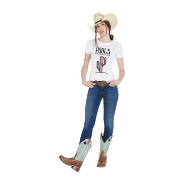 T-shirt donna slim fit con totem cactus