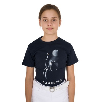 T-shirt bambina slim fit con stampa raggio di luna