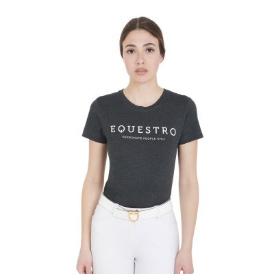 T-SHIRT DONNA SLIM FIT CON SCRITTA EQUESTRO (CAMPIONARIO/SHOOTING)