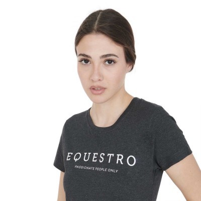 T-SHIRT DONNA SLIM FIT CON SCRITTA EQUESTRO (CAMPIONARIO/SHOOTING)