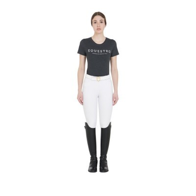 T-SHIRT DONNA SLIM FIT CON SCRITTA EQUESTRO (CAMPIONARIO/SHOOTING)