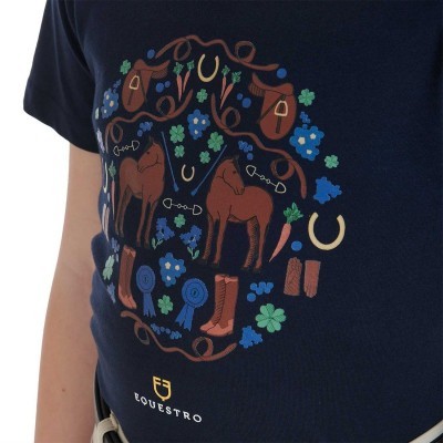 T-SHIRT BAMBINA SLIM FIT CON STAMPA A TEMA SCUDERIA (CAMPIONARIO/SHOOTING)