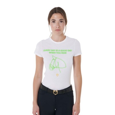 T-shirt donna slim fit con stampa fluorescente