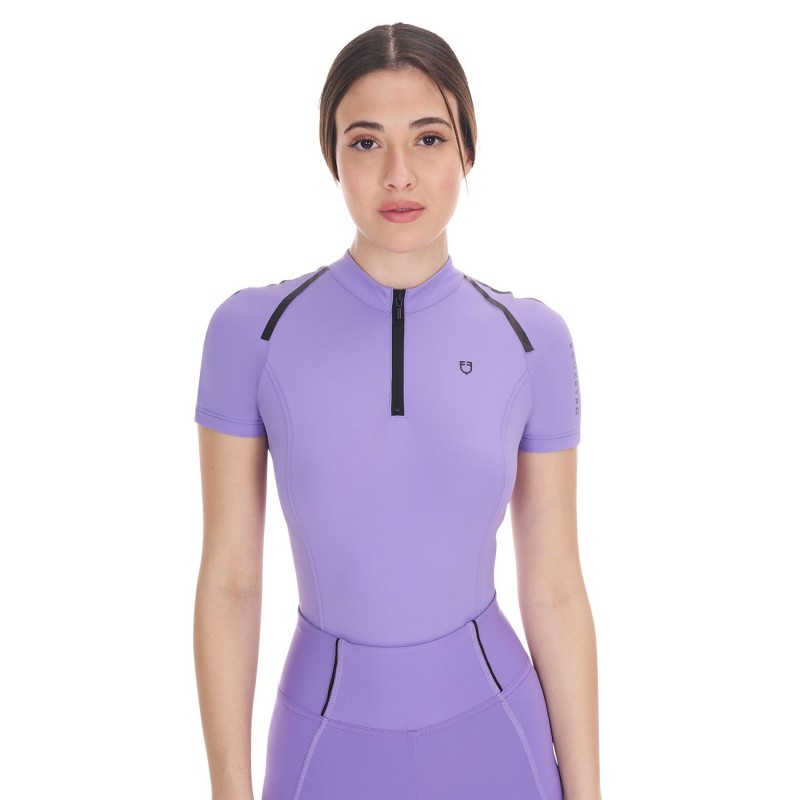 Polo donna da allenamento a body con zip