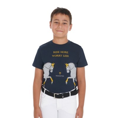 T-shirt bambini slim fit stampa dressage