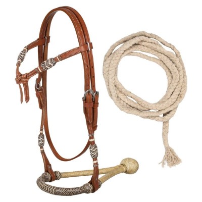 Bosal set in rawhide con redini mecate in cotone