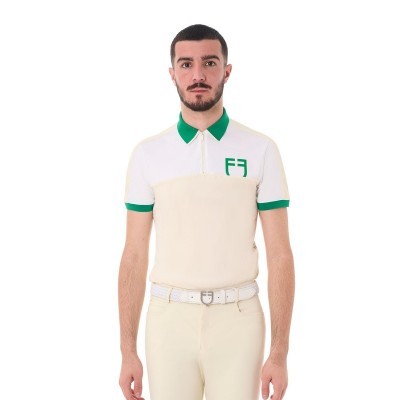 Polo uomo slim fit da allenamento con logo frontale