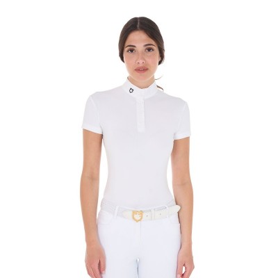 Polo donna da concorso slim fit colletto coreano