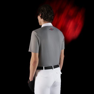 Polo concorso uomo Equestro Ridertechnology manica corta bottoni