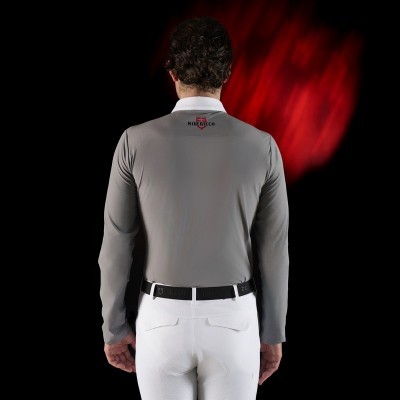 Polo concorso uomo Equestro Ridertechnology manica lunga bottoni