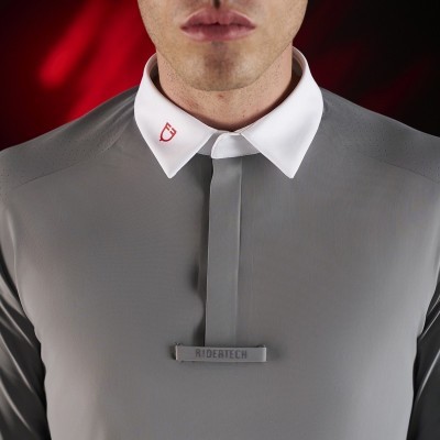 Polo concorso uomo Equestro Ridertechnology manica lunga bottoni