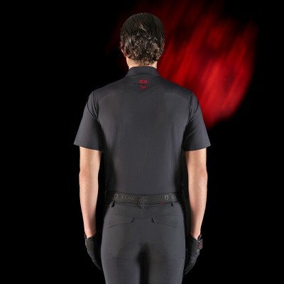 Polo allenamento uomo Equestro Ridertechnology maniche corte e zip