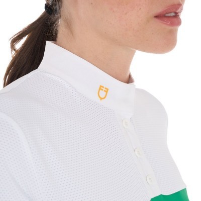 Polo donna slim fit tessuto tecnico e mesh