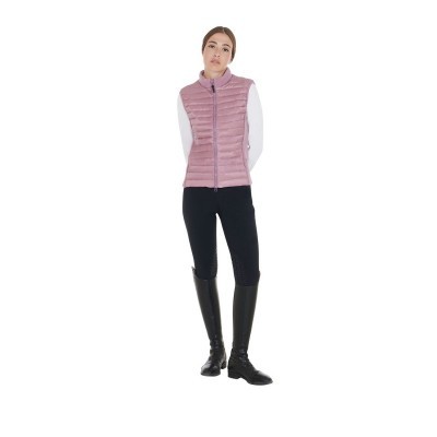 Smanicato donna slim fit in pile e tessuto tecnico