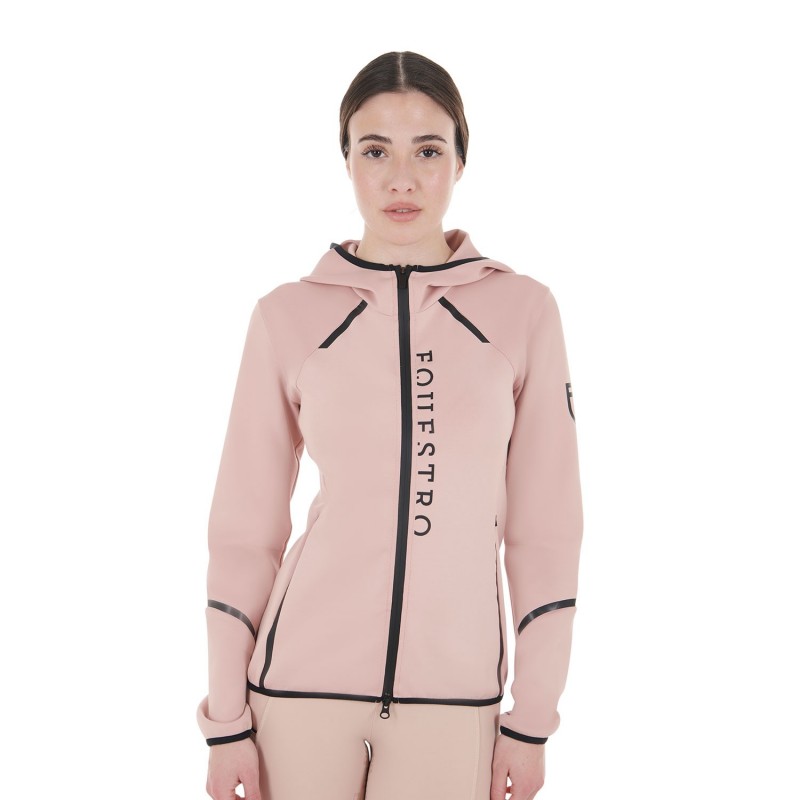 Felpa tecnica da donna in jersey con zip