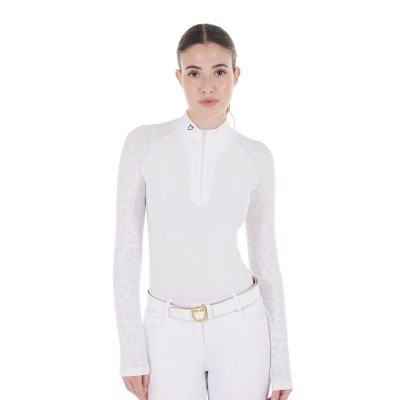 Polo donna slim fit da concorso con inserti in mesh