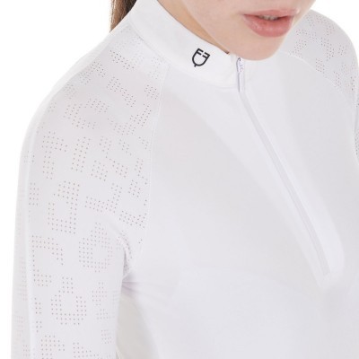 Polo donna slim fit da concorso con inserti in mesh