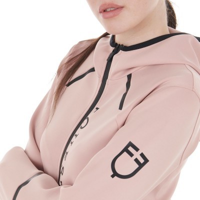 Felpa tecnica da donna in jersey con zip