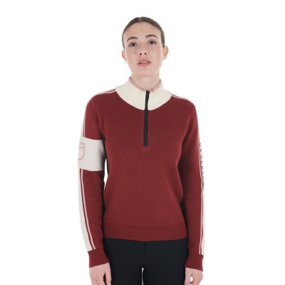 Maglione da donna a collo alto con zip