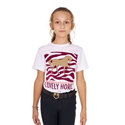 T-shirt da bambina in cotone Lovely Horse