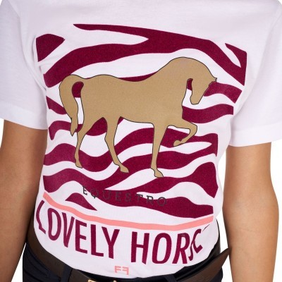 T-shirt da bambina in cotone Lovely Horse