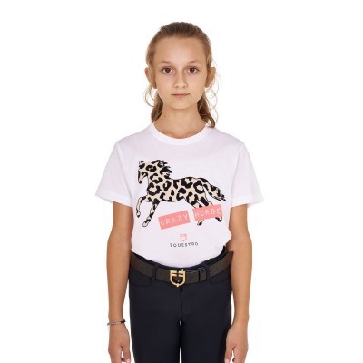 T-shirt da bambina in cotone Crazy Horse