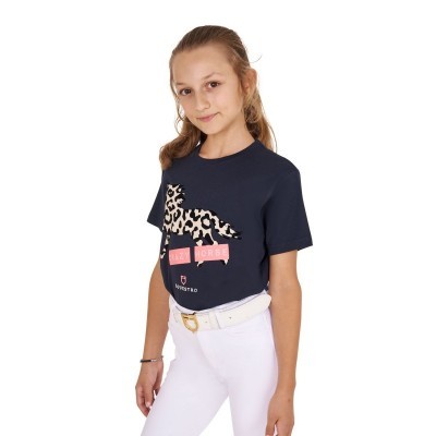 T-shirt da bambina in cotone Crazy Horse