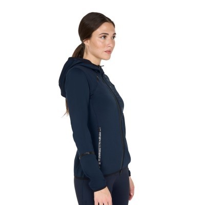 Felpa tecnica da donna in jersey con zip