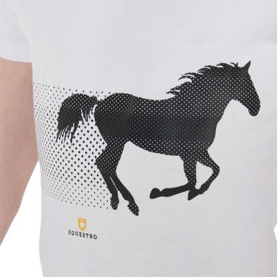 T-shirt uomo slim fit con cavallo da corsa