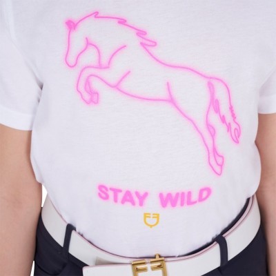 T-shirt bambina slim fit stampa Stay Wild