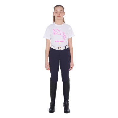 T-shirt bambina slim fit stampa Stay Wild